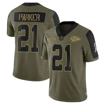 Nike Aaron Parker Men's Limited Kansas City Chiefs Olive 2021 Salute To Service Jersey