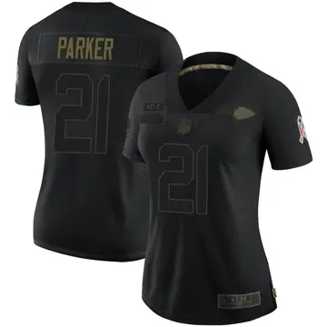 Nike Aaron Parker Women's Limited Kansas City Chiefs Black 2020 Salute To Service Jersey
