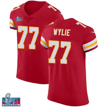 Nike Andrew Wylie Men's Elite Kansas City Chiefs Red Team Color Vapor Untouchable Super Bowl LVII Patch Jersey