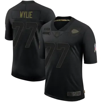 Nike Andrew Wylie Men's Limited Kansas City Chiefs Black 2020 Salute To Service Jersey