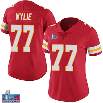 Nike Andrew Wylie Women's Limited Kansas City Chiefs Red Team Color Vapor Untouchable Super Bowl LVII Patch Jersey
