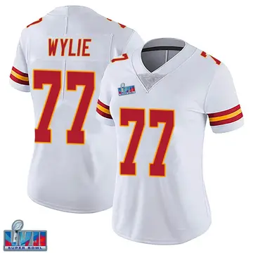 Nike Andrew Wylie Women's Limited Kansas City Chiefs White Vapor Untouchable Super Bowl LVII Patch Jersey