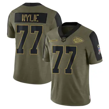 Nike Andrew Wylie Youth Limited Kansas City Chiefs Olive 2021 Salute To Service Jersey