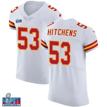 Nike Anthony Hitchens Men's Elite Kansas City Chiefs White Vapor Untouchable Super Bowl LVII Patch Jersey