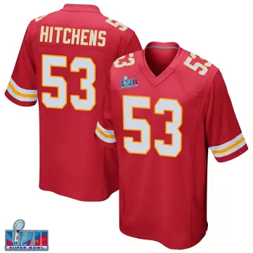 Nike Anthony Hitchens Men's Game Kansas City Chiefs Red Team Color Super Bowl LVII Patch Jersey