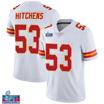 Nike Anthony Hitchens Men's Limited Kansas City Chiefs White Vapor Untouchable Super Bowl LVII Patch Jersey