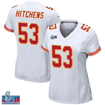 Nike Anthony Hitchens Women's Game Kansas City Chiefs White Super Bowl LVII Patch Jersey