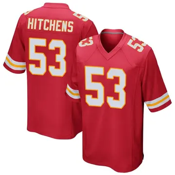 Nike Anthony Hitchens Youth Game Kansas City Chiefs Red Team Color Jersey