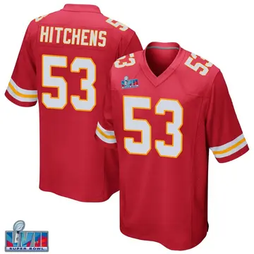 Nike Anthony Hitchens Youth Game Kansas City Chiefs Red Team Color Super Bowl LVII Patch Jersey