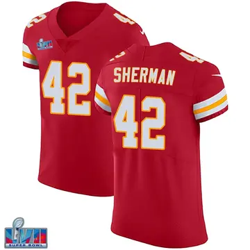 Nike Anthony Sherman Men's Elite Kansas City Chiefs Red Team Color Vapor Untouchable Super Bowl LVII Patch Jersey