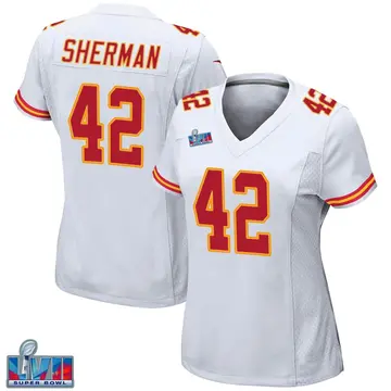 Nike Anthony Sherman Women's Game Kansas City Chiefs White Super Bowl LVII Patch Jersey