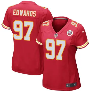 Nike Austin Edwards Women's Game Kansas City Chiefs Red Team Color Jersey