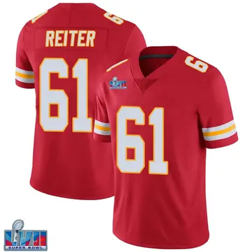 Nike Austin Reiter Men's Limited Kansas City Chiefs Red Team Color Vapor Untouchable Super Bowl LVII Patch Jersey