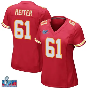 Nike Austin Reiter Women's Game Kansas City Chiefs Red Team Color Super Bowl LVII Patch Jersey