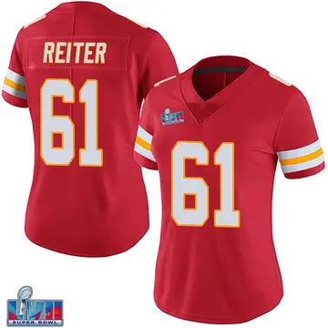 Nike Austin Reiter Women's Limited Kansas City Chiefs Red Team Color Vapor Untouchable Super Bowl LVII Patch Jersey