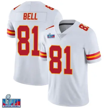 Nike Blake Bell Men's Limited Kansas City Chiefs White Vapor Untouchable Super Bowl LVII Patch Jersey