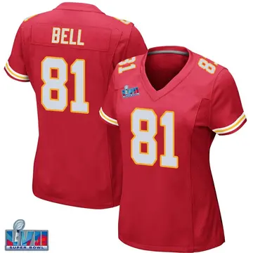 Nike Blake Bell Women's Game Kansas City Chiefs Red Team Color Super Bowl LVII Patch Jersey