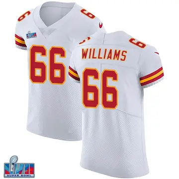 Nike Brandon Williams Men's Elite Kansas City Chiefs White Vapor Untouchable Super Bowl LVII Patch Jersey