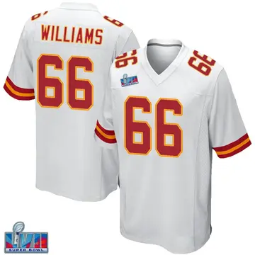 Nike Brandon Williams Men's Game Kansas City Chiefs White Super Bowl LVII Patch Jersey