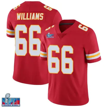 Nike Brandon Williams Men's Limited Kansas City Chiefs Red Team Color Vapor Untouchable Super Bowl LVII Patch Jersey