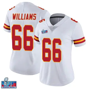Nike Brandon Williams Women's Limited Kansas City Chiefs White Vapor Untouchable Super Bowl LVII Patch Jersey
