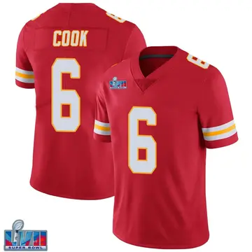 Nike Bryan Cook Men's Limited Kansas City Chiefs Red Team Color Vapor Untouchable Super Bowl LVII Patch Jersey