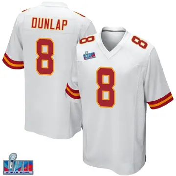 Nike Carlos Dunlap Men's Game Kansas City Chiefs White Super Bowl LVII Patch Jersey