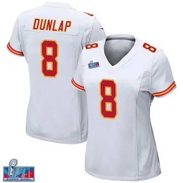 Nike Carlos Dunlap Women's Game Kansas City Chiefs White Super Bowl LVII Patch Jersey