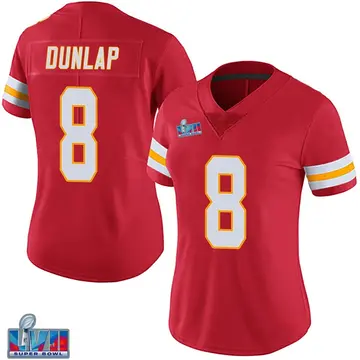 Nike Carlos Dunlap Women's Limited Kansas City Chiefs Red Team Color Vapor Untouchable Super Bowl LVII Patch Jersey