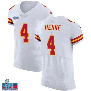 Nike Chad Henne Men's Elite Kansas City Chiefs White Vapor Untouchable Super Bowl LVII Patch Jersey