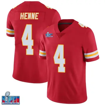 Nike Chad Henne Men's Limited Kansas City Chiefs Red Team Color Vapor Untouchable Super Bowl LVII Patch Jersey