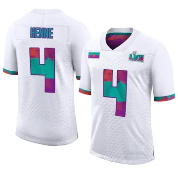 Nike Chad Henne Men's Limited Kansas City Chiefs White Super Bowl LVII Jersey