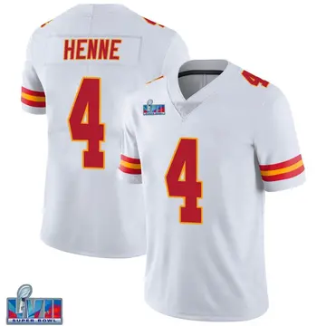 Nike Chad Henne Men's Limited Kansas City Chiefs White Vapor Untouchable Super Bowl LVII Patch Jersey