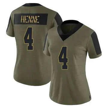 Nike Chad Henne Women's Limited Kansas City Chiefs Olive 2021 Salute To Service Jersey