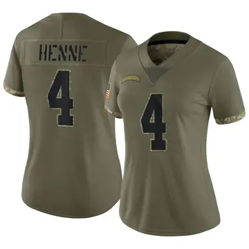 Nike Chad Henne Women's Limited Kansas City Chiefs Olive 2022 Salute To Service Jersey