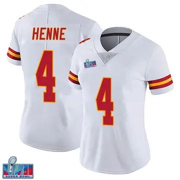 Nike Chad Henne Women's Limited Kansas City Chiefs White Vapor Untouchable Super Bowl LVII Patch Jersey