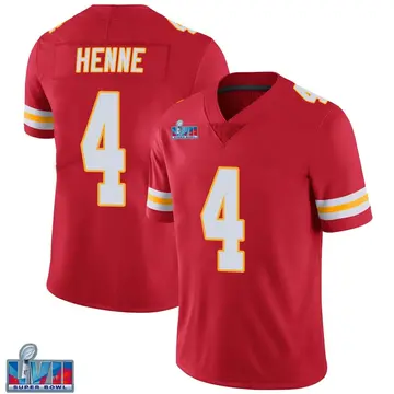 Nike Chad Henne Youth Limited Kansas City Chiefs Red Team Color Vapor Untouchable Super Bowl LVII Patch Jersey