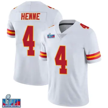 Nike Chad Henne Youth Limited Kansas City Chiefs White Vapor Untouchable Super Bowl LVII Patch Jersey