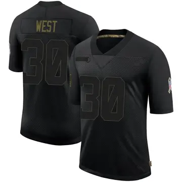 Nike Charcandrick West Men's Limited Kansas City Chiefs Black 2020 Salute To Service Jersey