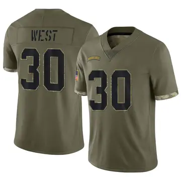 Nike Charcandrick West Men's Limited Kansas City Chiefs Olive 2022 Salute To Service Jersey