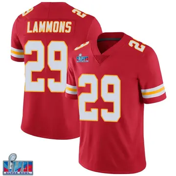 Nike Chris Lammons Men's Limited Kansas City Chiefs Red Team Color Vapor Untouchable Super Bowl LVII Patch Jersey