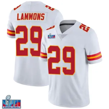 Nike Chris Lammons Youth Limited Kansas City Chiefs White Vapor Untouchable Super Bowl LVII Patch Jersey