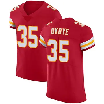 Nike Christian Okoye Men's Elite Kansas City Chiefs Red Team Color Vapor Untouchable Jersey