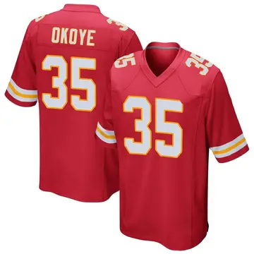 Nike Christian Okoye Men's Game Kansas City Chiefs Red Team Color Jersey