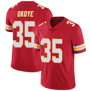 Nike Christian Okoye Men's Limited Kansas City Chiefs Red Team Color Vapor Untouchable Jersey