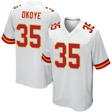 Nike Christian Okoye Youth Game Kansas City Chiefs White Jersey