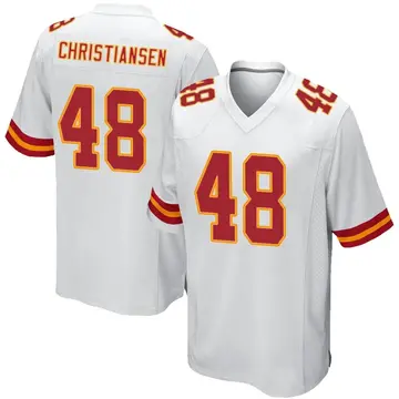 Nike Cole Christiansen Men's Game Kansas City Chiefs White Jersey