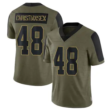 Nike Cole Christiansen Men's Limited Kansas City Chiefs Olive 2021 Salute To Service Jersey