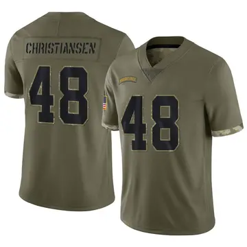Nike Cole Christiansen Men's Limited Kansas City Chiefs Olive 2022 Salute To Service Jersey
