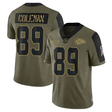 Nike Corey Coleman Youth Limited Kansas City Chiefs Olive 2021 Salute To Service Jersey